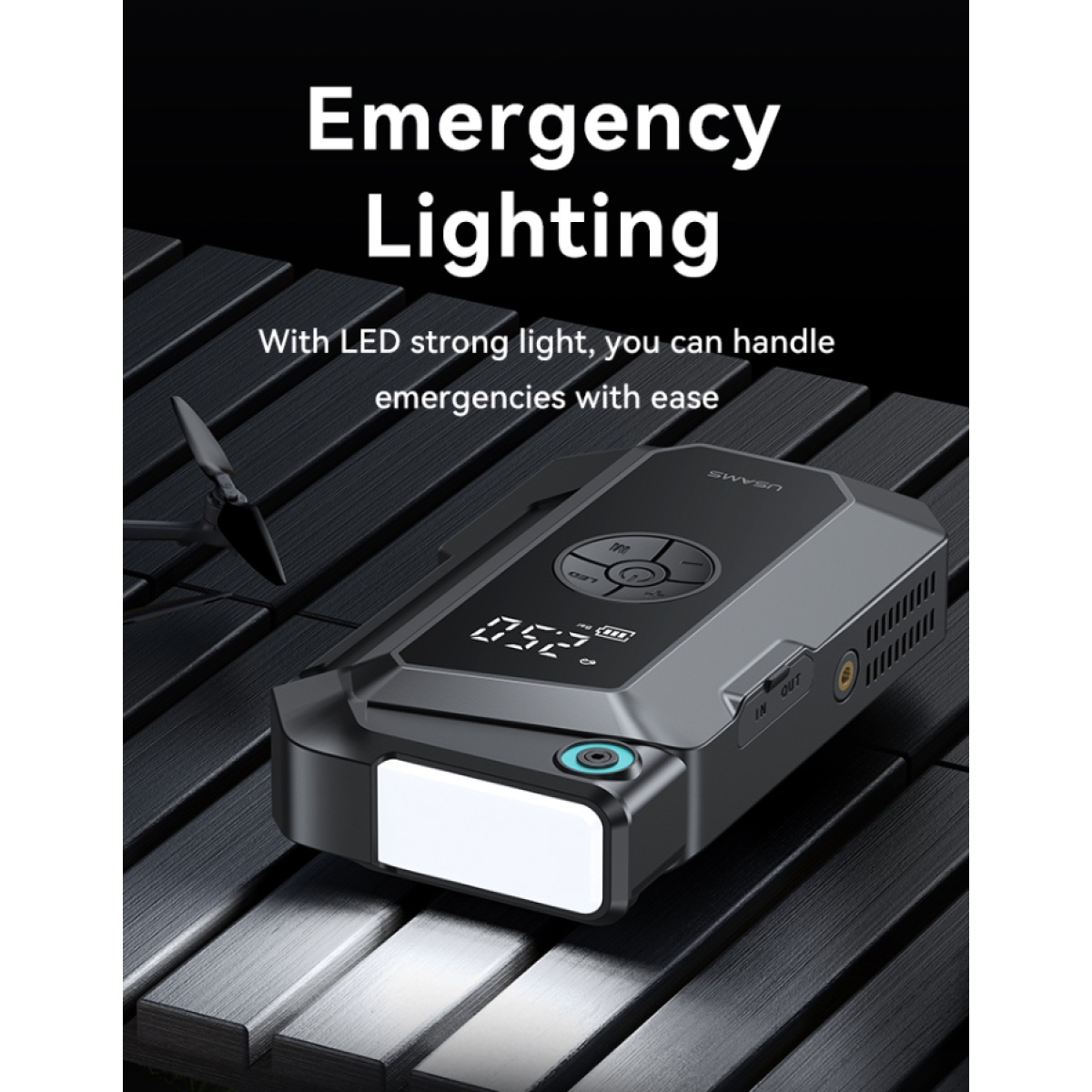 USAMS εκκινητής μπαταρίας & συμπιεστής αέρος ZB287, 12V/1000A, 150PSI, 8000mAh - Image 7