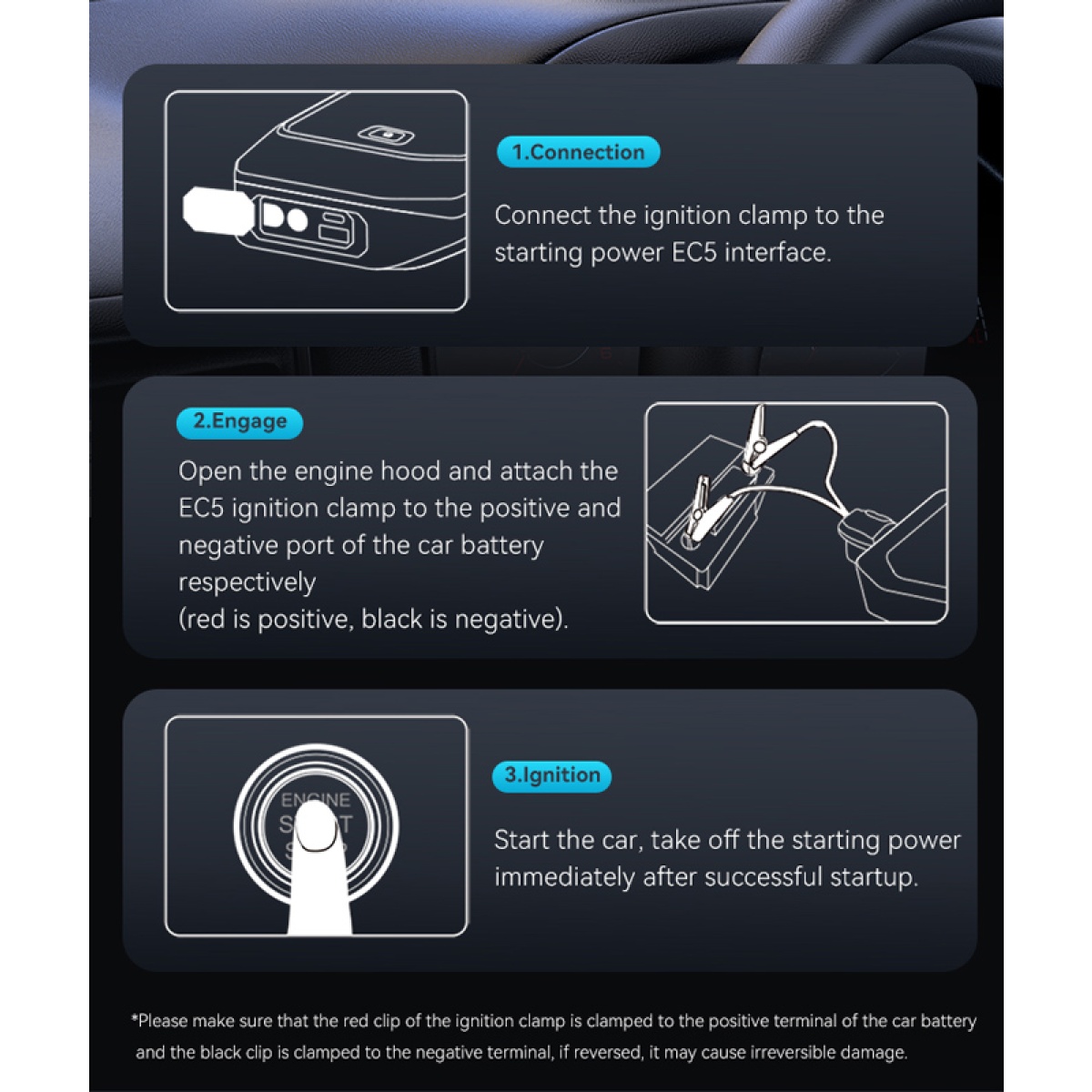 USAMS εκκινητής μπαταρίας & συμπιεστής αέρος ZB287, 12V/1000A, 150PSI, 8000mAh - Image 8