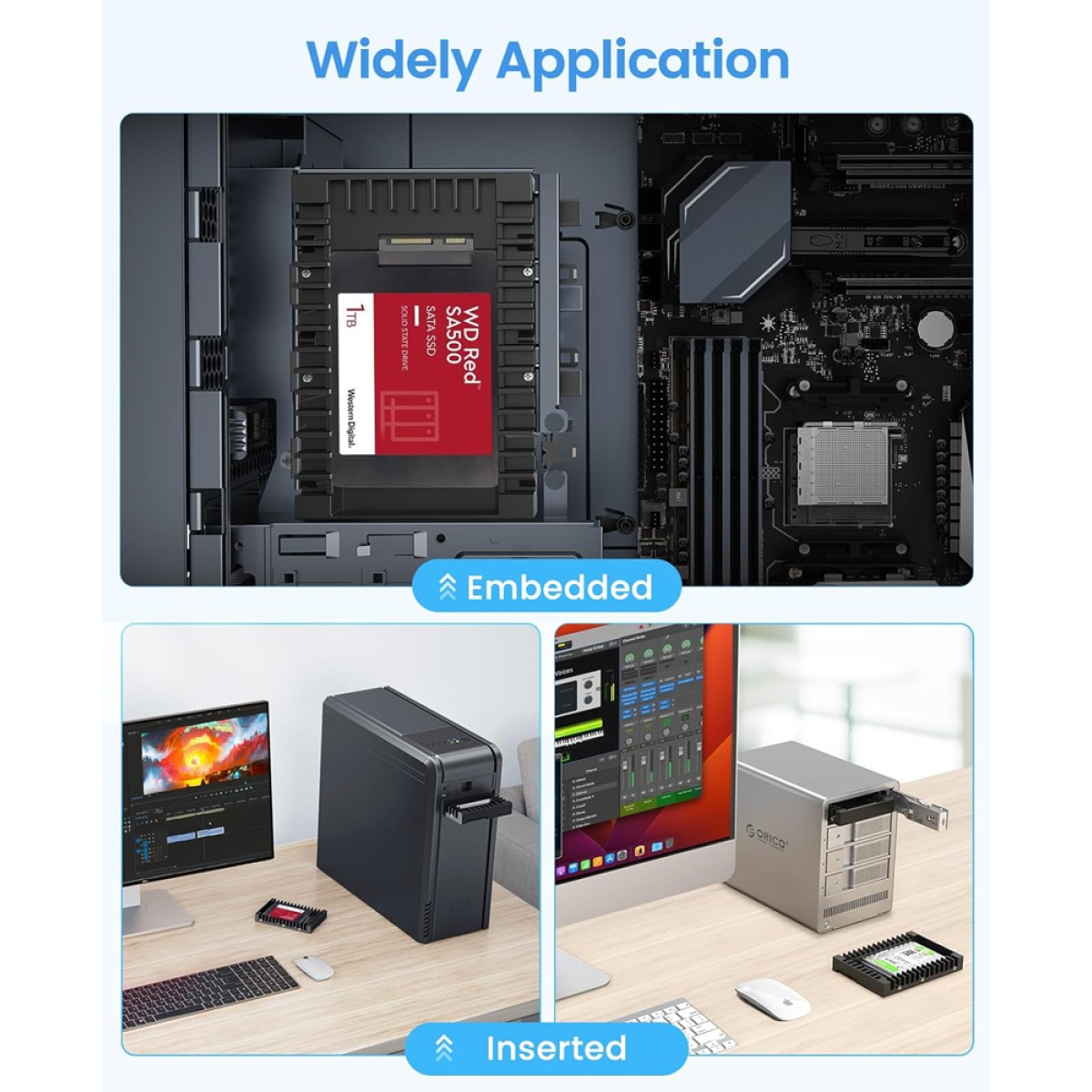 ORICO tray 3.5" για 2.5" HDD/SSD 1125SS-V1, 6Gbps, μαύρο - Image 4