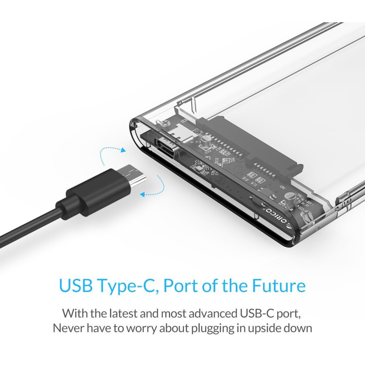 ORICO θήκη για 2.5" SATA HDD/SSD 2139C3, 5Gbps, διάφανη - Image 4