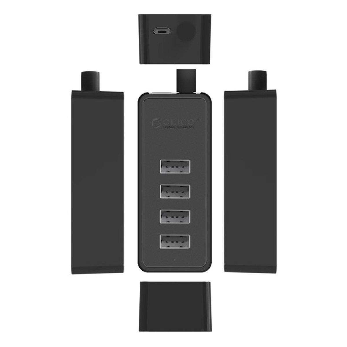 ORICO USB hub W5P-U2, 4x θυρών, USB 2.0, 480Mbps, USB σύνδεση, 1m καλώδιο, μαύρο - Image 4