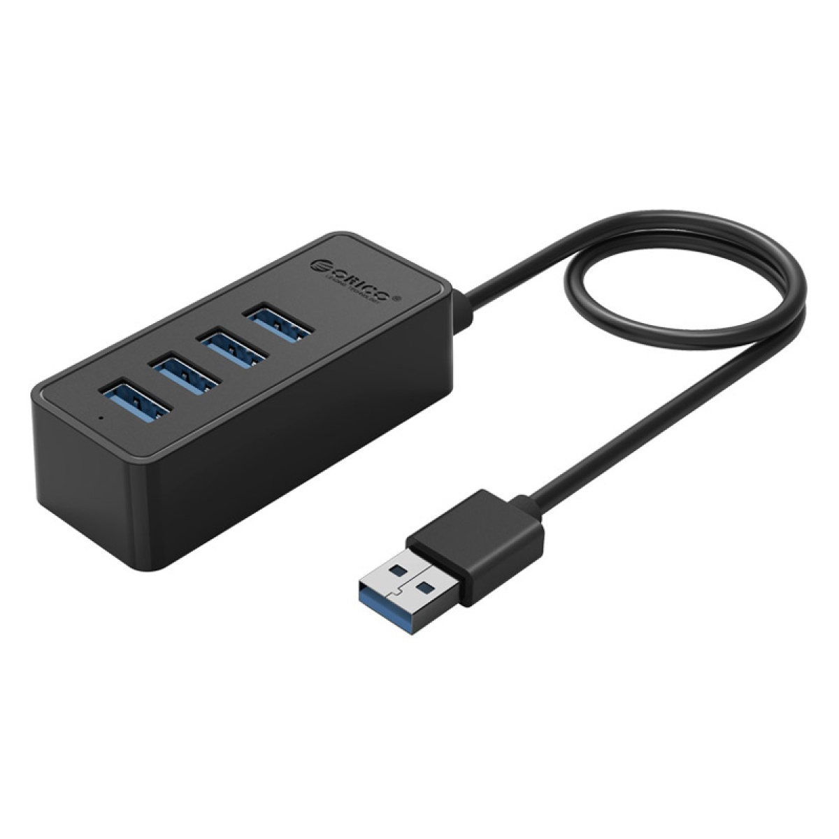 6942227107909 ORICO USB hub W5P-U3, 4x θύρες USB 3.0 5Gbps, USB σύνδεση, 1m καλώδιο, μαύρο - Image 1