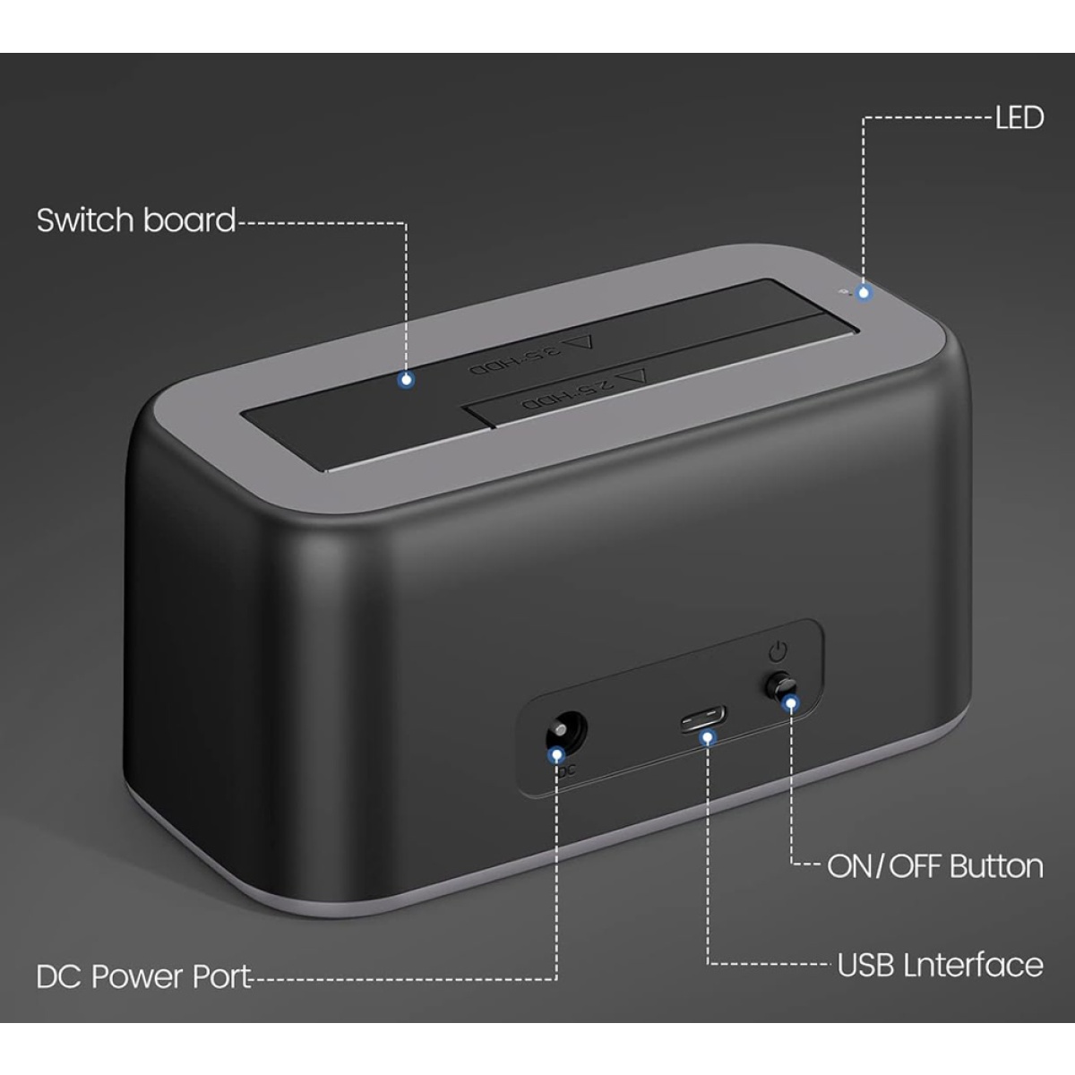 ORICO docking station για 2.5" ή 3.5" SATA HDD/SSD 6819C3-V1, 5Gbps, μαύρο - Image 4