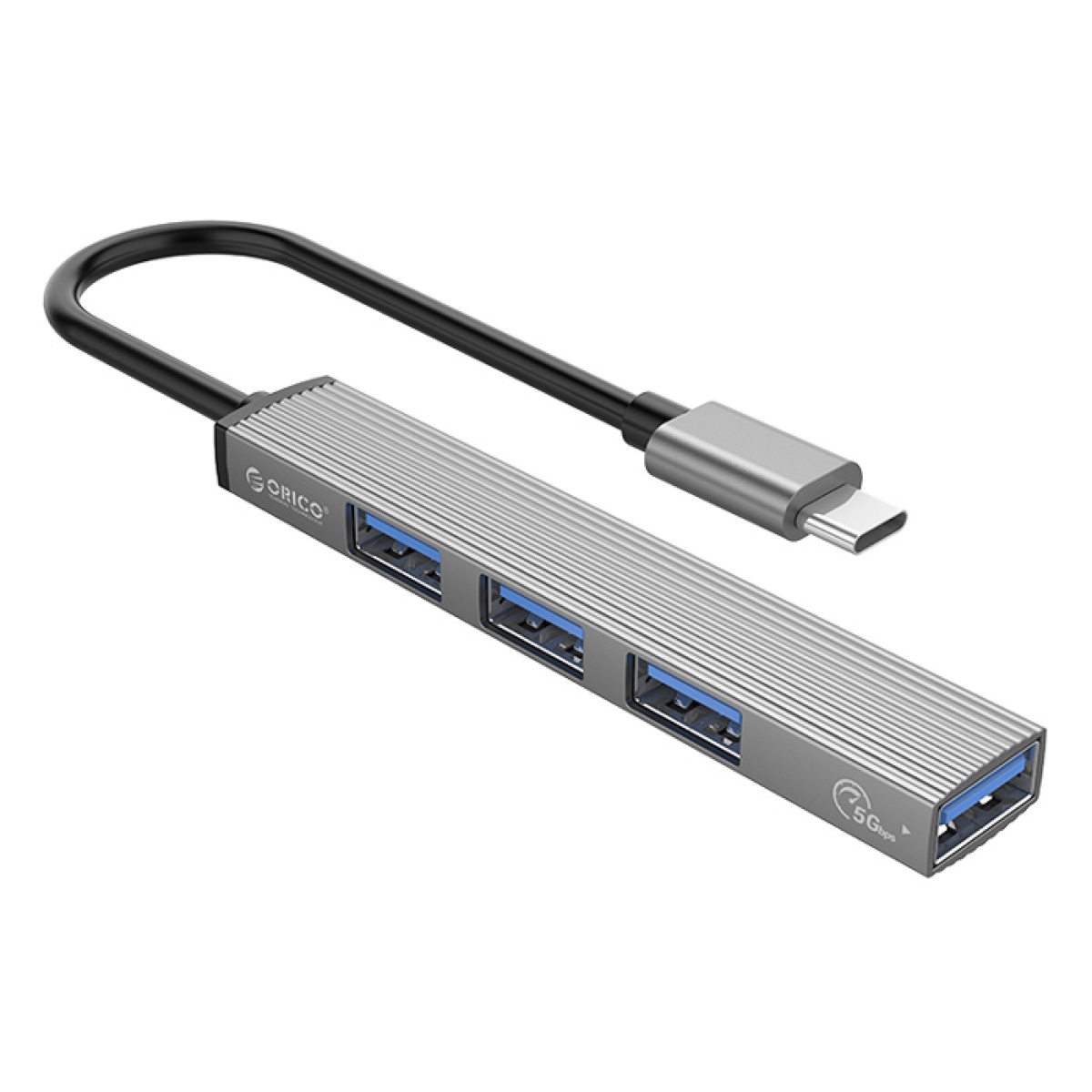 ORICO USB hub AH-13, 4x θυρών, USB 3.0, 5Gbps, USB-C σύνδεση, γκρι - Image 1
