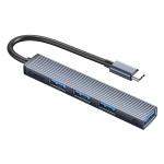 ORICO USB hub AHC2-4A, 4x θυρών, USB 3.0, 5Gbps, USB-C σύνδεση, γκρι