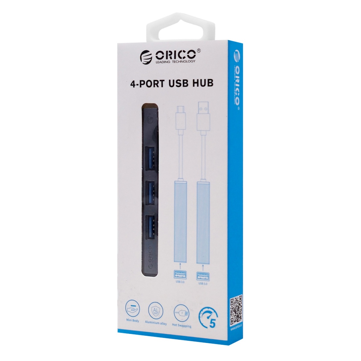 ORICO USB hub AHC2-4A, 4x θυρών, USB 3.0, 5Gbps, USB-C σύνδεση, γκρι - Image 5