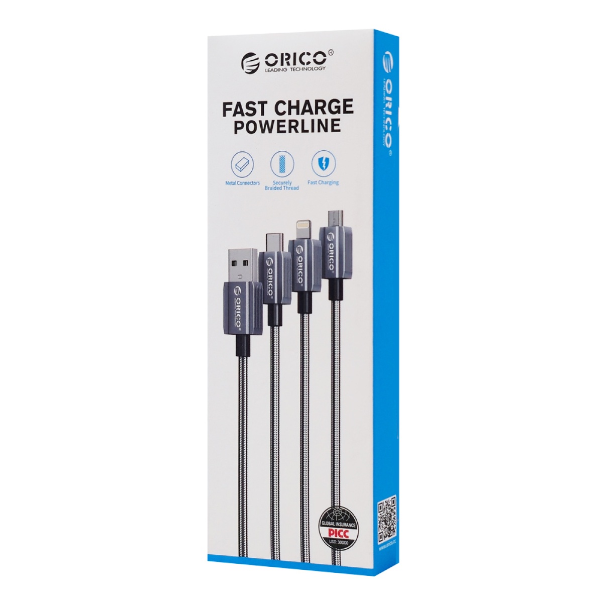 ORICO καλώδιο USB-C GQA60, 60W, 480Mbps, 1m, μαύρο - Image 4