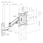 BRATECK επιτοίχια βάση τηλεόρασης LDA33-222, 23-43", έως 23kg, full motion - Image 8