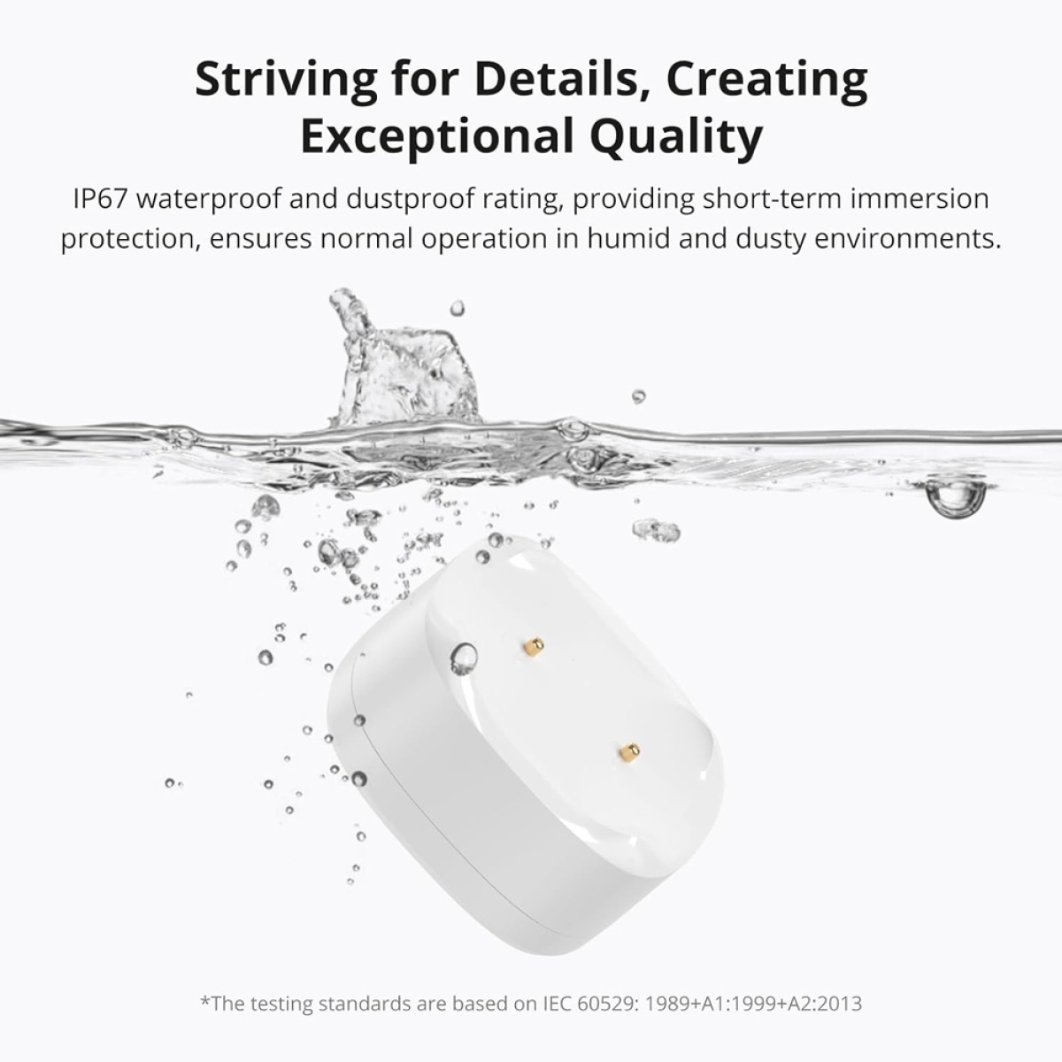 SONOFF smart ανιχνευτής πλημμύρας SNZB-05P, ZigBee, μπαταρίας, λευκός - Image 6