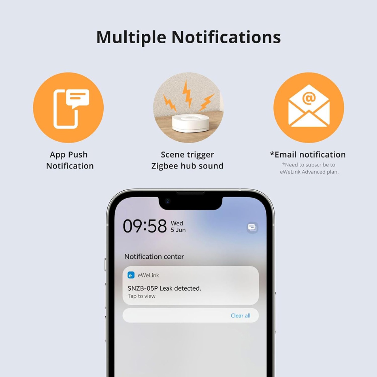 SONOFF smart ανιχνευτής πλημμύρας SNZB-05P, ZigBee, μπαταρίας, λευκός - Image 8
