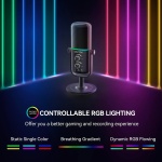 CMTECK επιτραπέζιο μικρόφωνο XM600, omnidirectional/καρδιοειδές, USB, RGB LED, μαύρο - Image 3