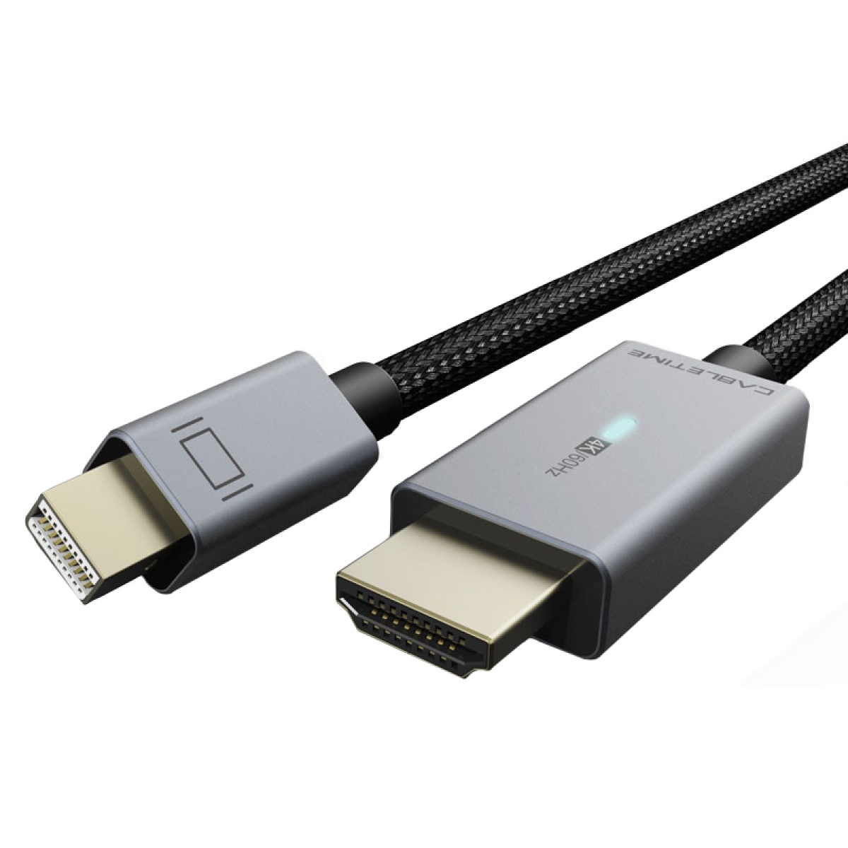 CABLETIME καλώδιο mini DisplayPort σε HDMI CT-P03G4K, 4K, 1.8m, μαύρο - Image 1