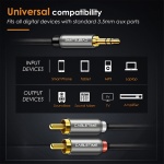 CABLETIME καλώδιο ήχου 3.5mm σε 2x RCA CT-P12G, 5m, μαύρο - Image 3