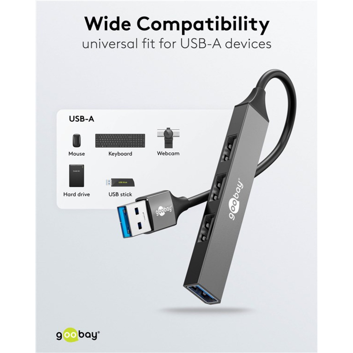 GOOBAY USB hub 74456, 4x θυρών, USB 3.2, 5Gbps, USB σύνδεση, γκρι - Image 4