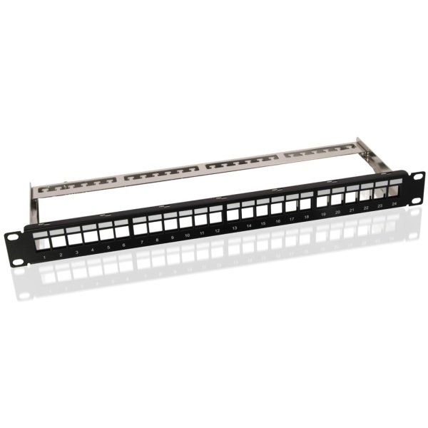 GOOBAY Keystone patch panel 95743, 19"/1U, 24x ports, μαύρo
