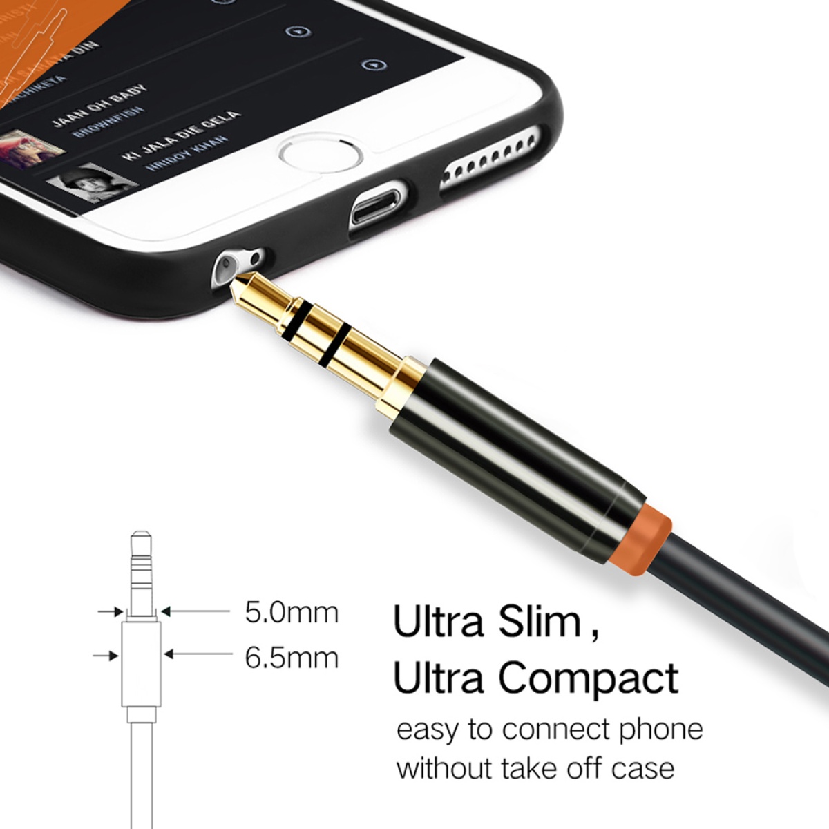 CABLETIME καλώδιο προέκτασης ήχου 3.5mm CT-AV311-P11FG, gold plated, 1m, μαύρο - Image 2