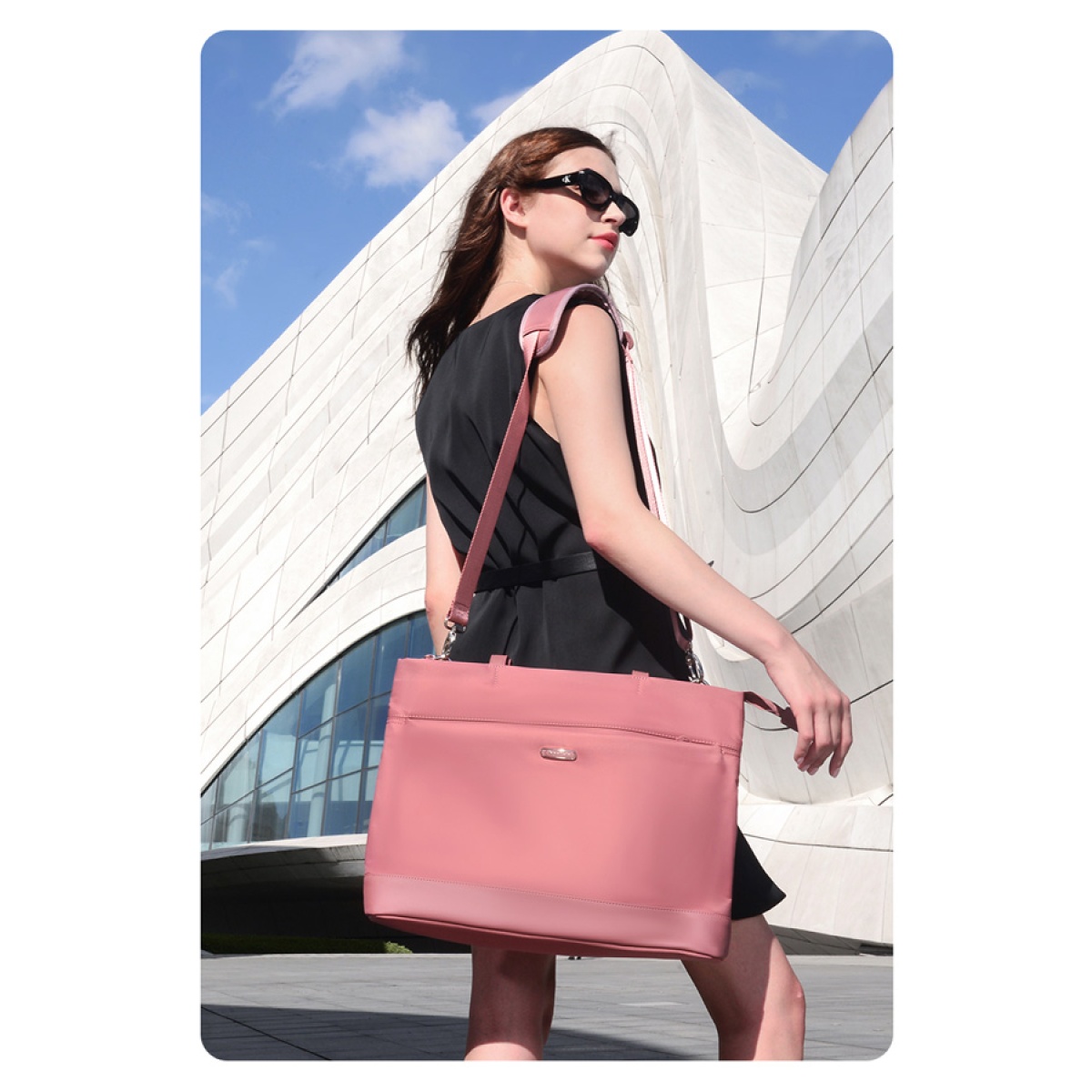 CHANTRIA γυναικεία τσάντα ώμου CB00789 για laptop 15.6", 12L, μωβ - Image 2