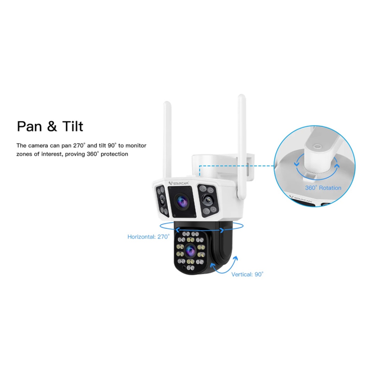 VSTARCAM smart κάμερα CS667DR, dual lens, 3MP, WiFi, SD, PTZ, IP66 - Image 6