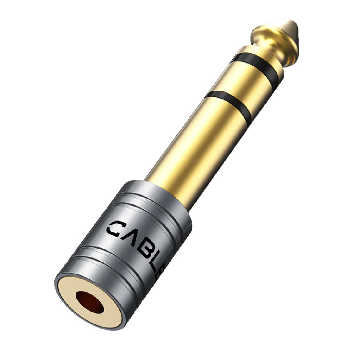 CT-6M3F-AG CABLETIME αντάπτορας ήχου 6.3mm σε 3.5mm CT-6M3F-AG, gold plated, γκρι - Image 1