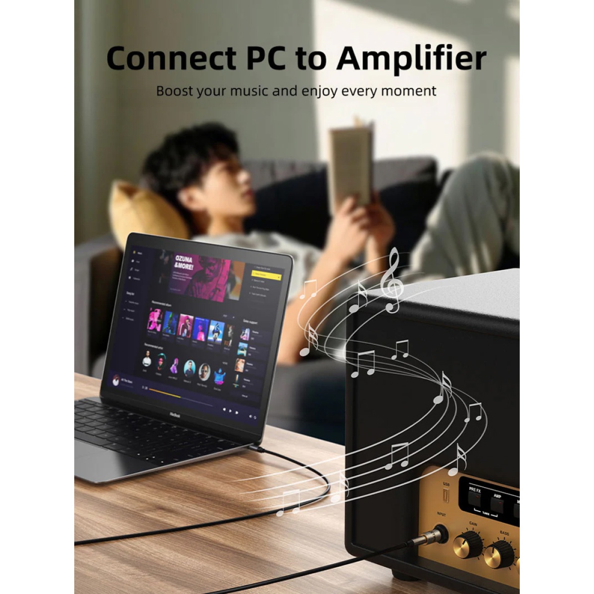 CABLETIME αντάπτορας ήχου 6.3mm σε 3.5mm CT-6M3F-AG, gold plated, γκρι - Image 7