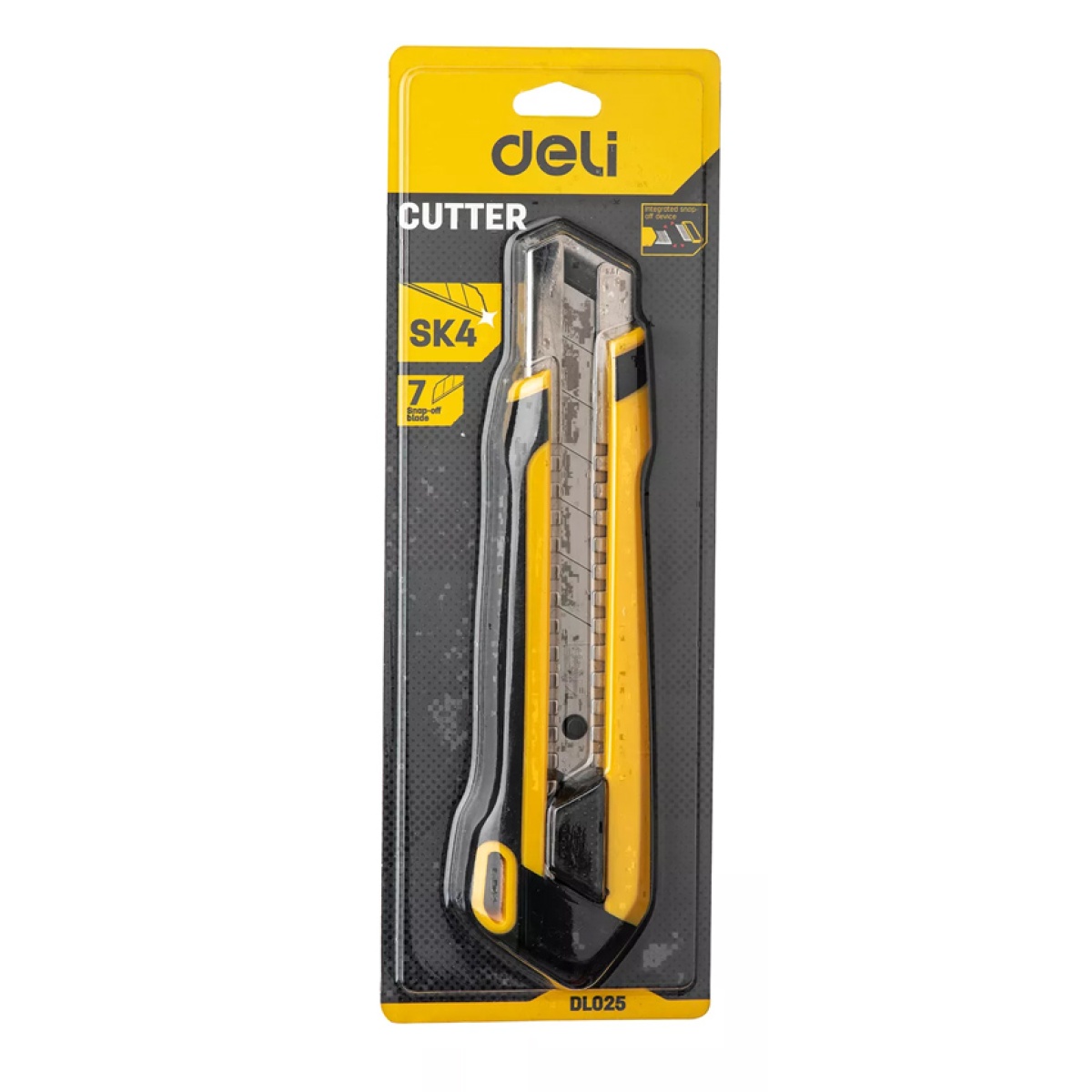 DELI πλαστικό κοπίδι με ασφάλεια DL025, 25mm, κίτρινο - Image 3