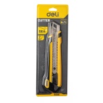 DELI πλαστικό κοπίδι με ασφάλεια DL025, 25mm, κίτρινο - Image 3