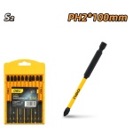 DELI σετ μύτες κατσαβιδιού DL251100 για δραπανοκατσάβιδο, σταυρωτές, PH2x100mm, 10τμχ - Image 3