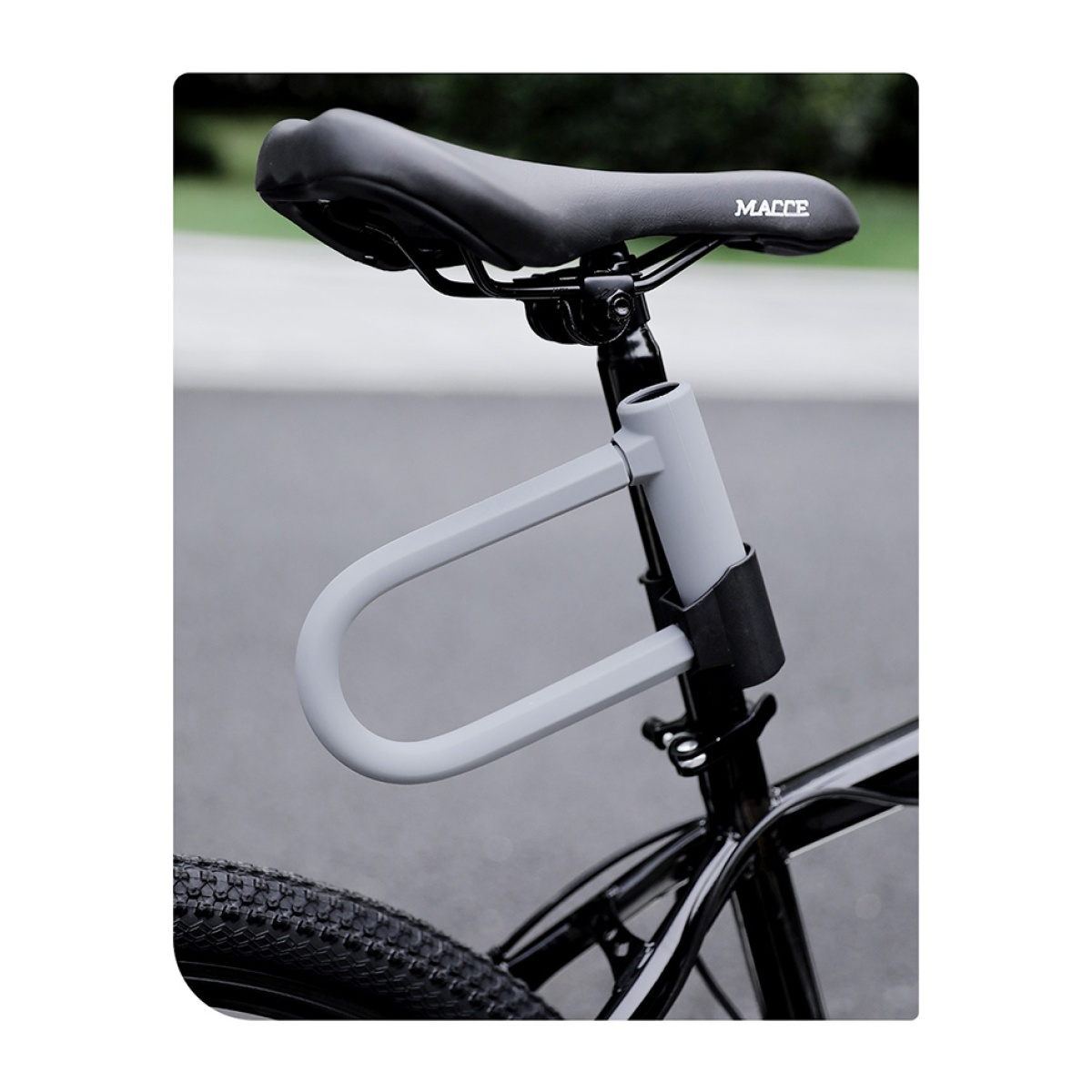 DELI κλειδαριά πέταλο ποδηλάτου με κλειδί DL508102, 126x196mm, γκρι - Image 4