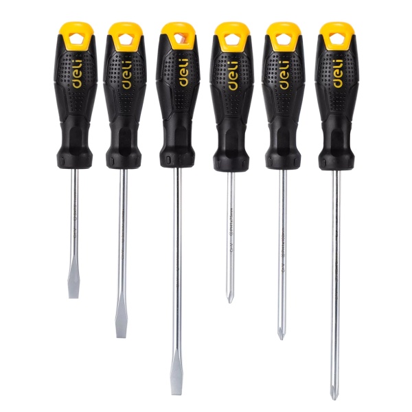 DELI σετ κατσαβίδια DL620006, 3x ίσια & 3x σταυρωτά, μαγνητικά, 6τμχ