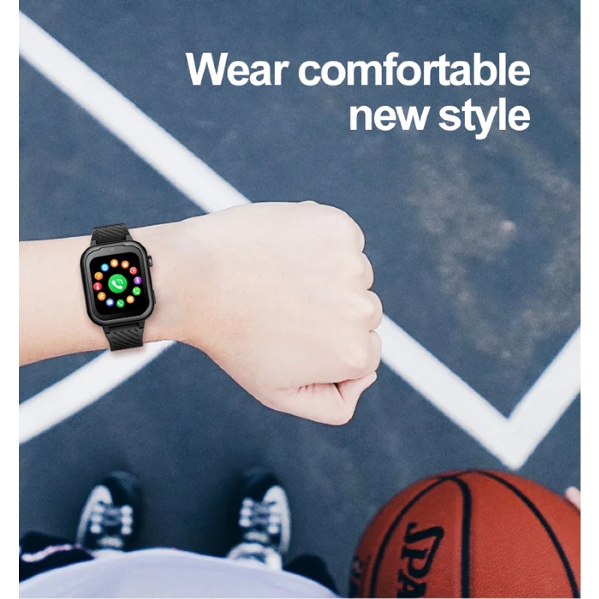 INTIME GPS smartwatch για παιδιά IT-061, 1.85", κάμερα, 4G, IPX7, μαύρο - Image 2