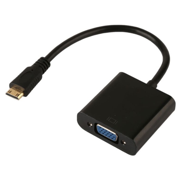 POWERTECH αντάπτορας mini HDMI σε VGA CAB-H031, 0.20m, μαύρος