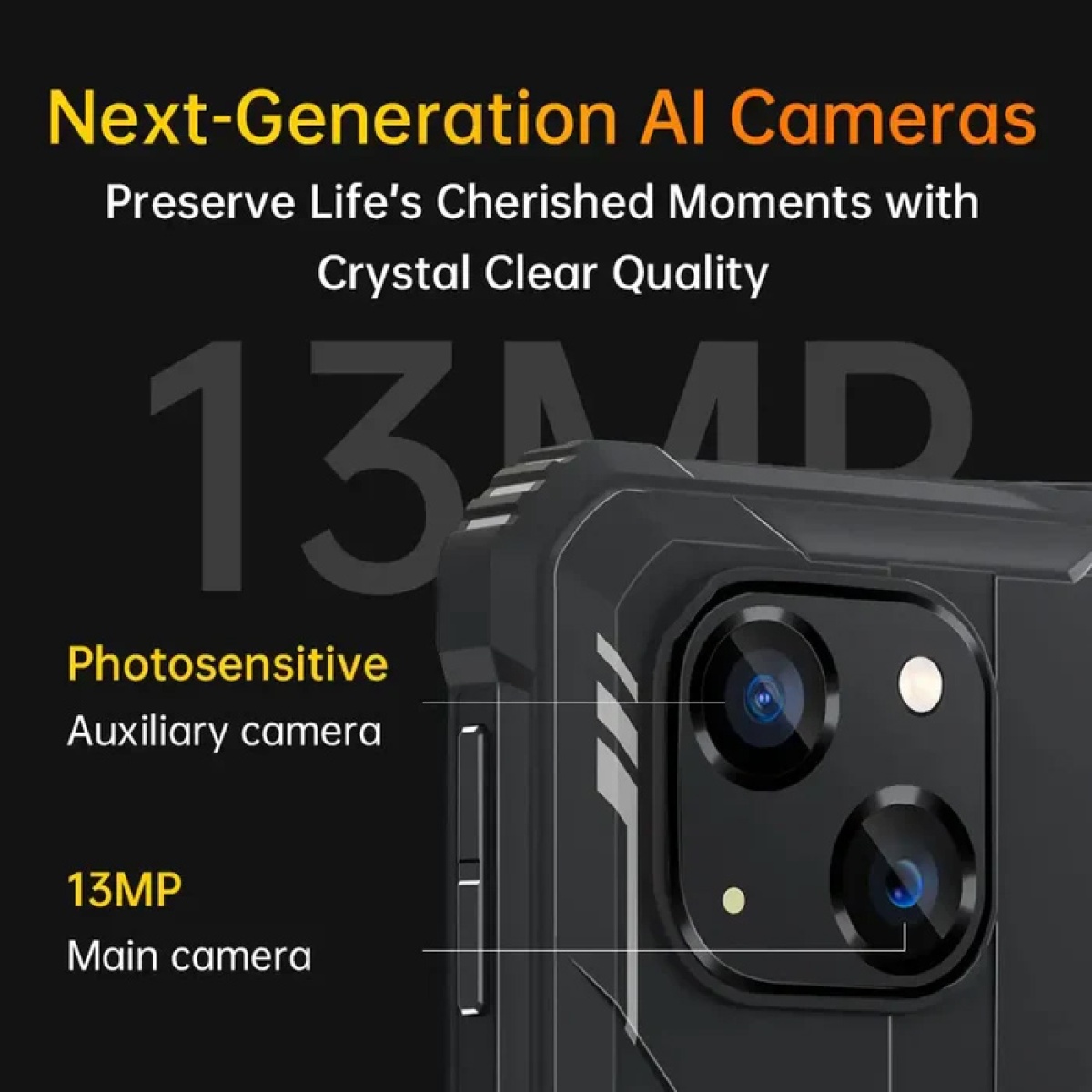 OUKITEL smartphone G2, 6", 4/64GB, 6300mAh, IP68/IP69K, μαύρο - Image 5