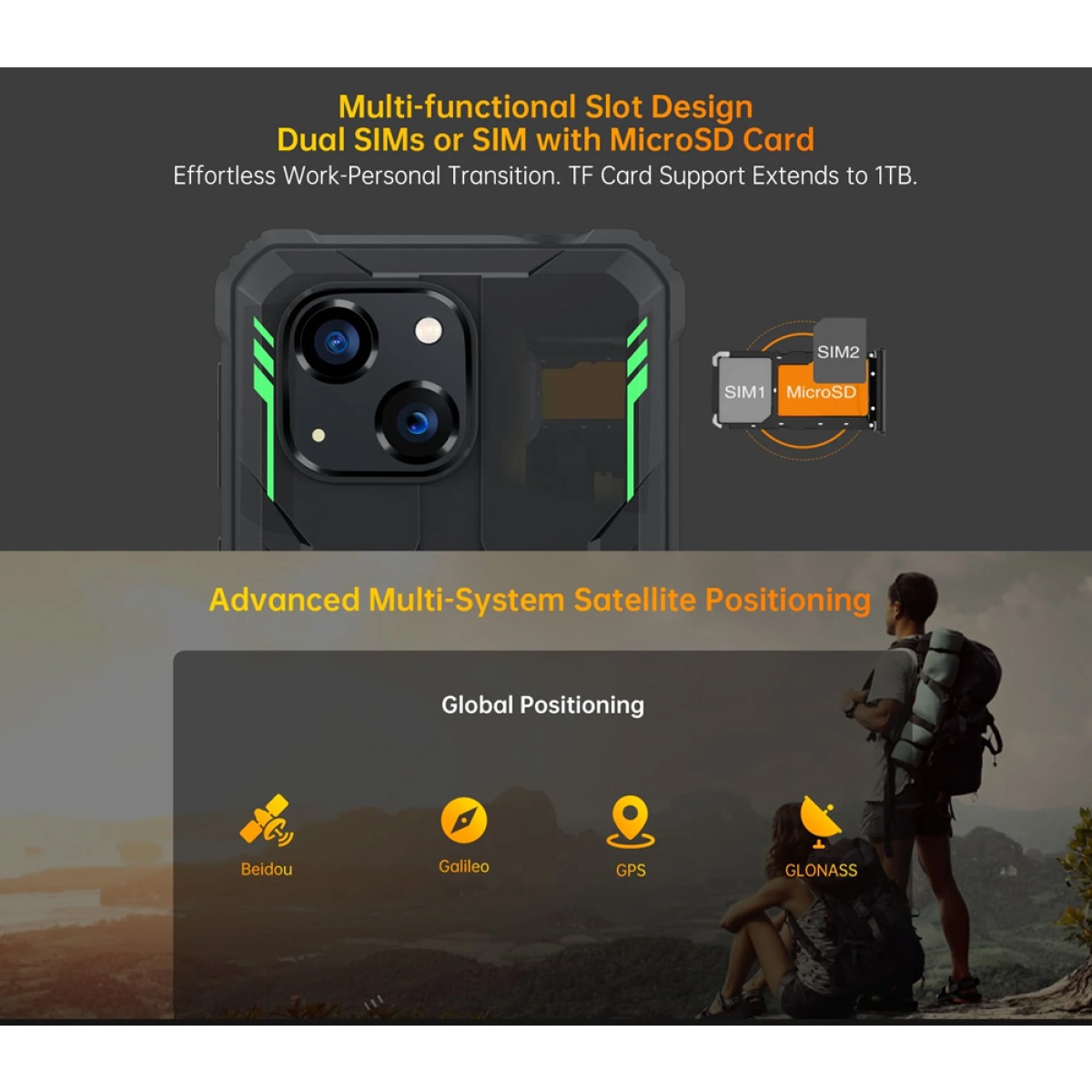 OUKITEL smartphone G2, 6", 4/64GB, 6300mAh, IP68/IP69K, μαύρο - Image 8