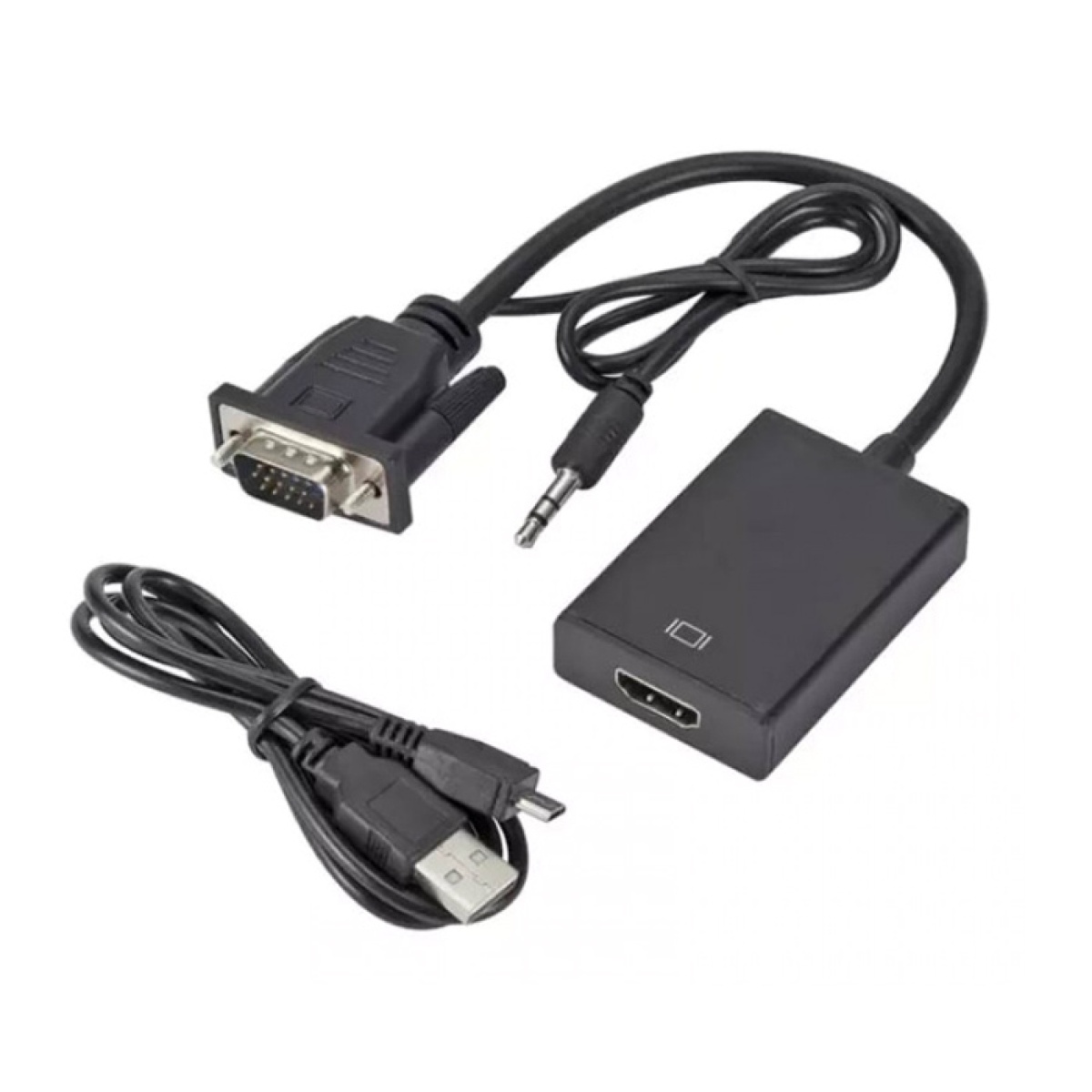POWERTECH αντάπτορας VGA & 3.5mm σε HDMI PTH-078, μαύρος - Image 1