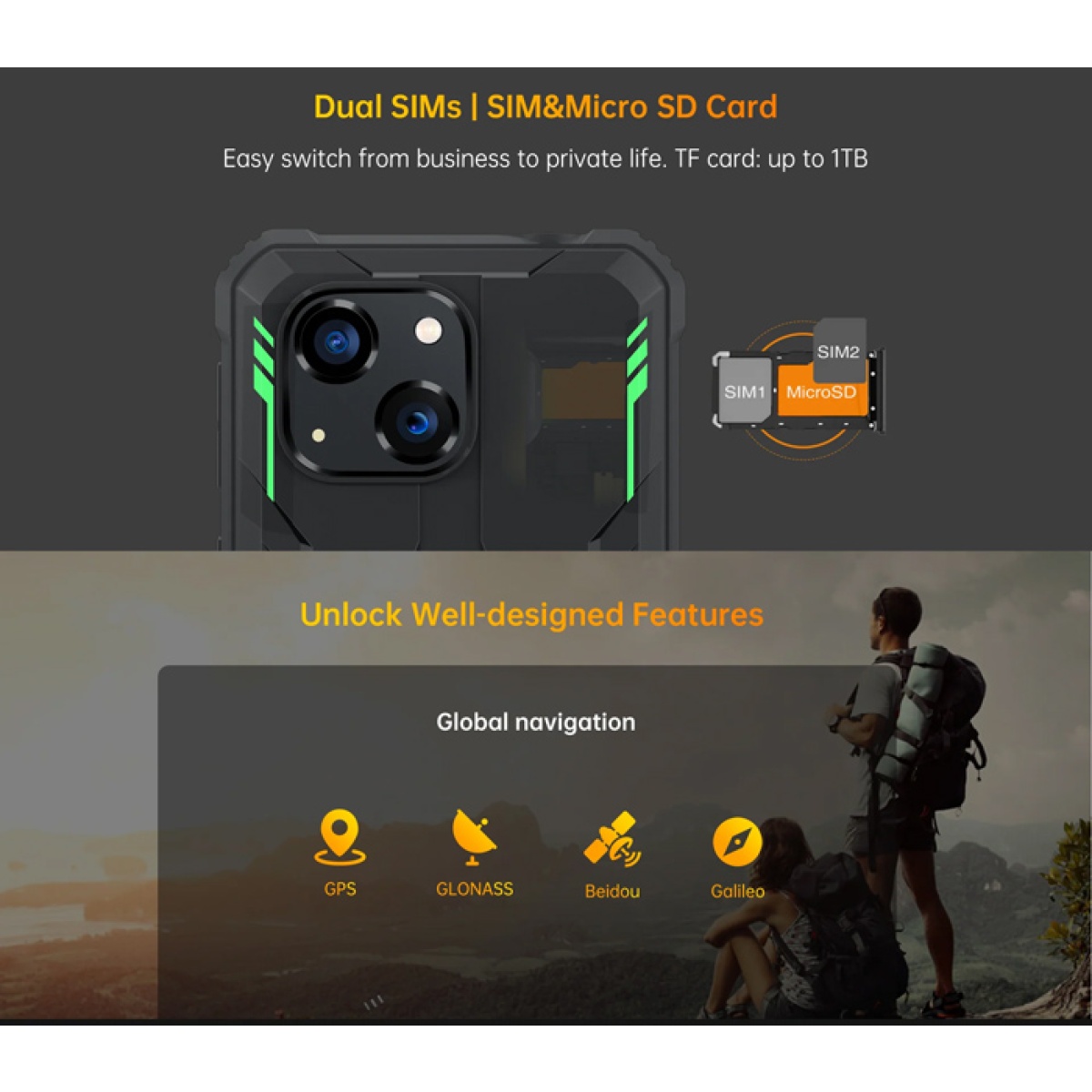 OUKITEL smartphone WP32, 6", 4/128GB, 6300mAh, IP68/IP69K, πορτοκαλί - Image 5