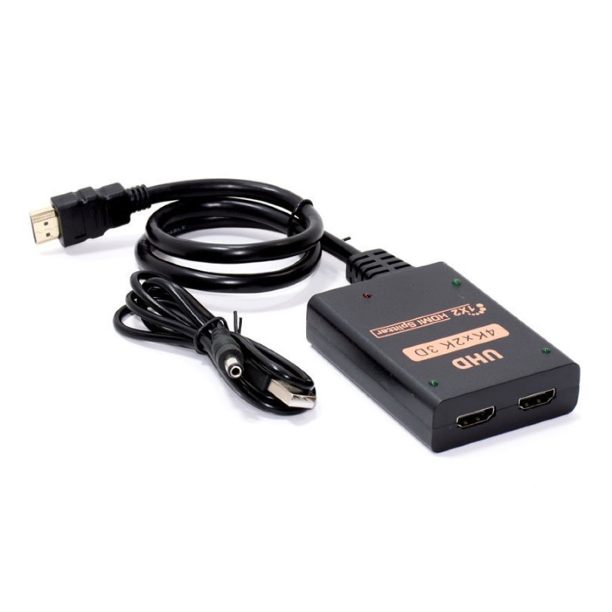 POWERTECH HDMI splitter CAB-H173, 1-in σε 2-out, 4K/30Hz, HDR/HDCP, μαύρο - Image 1