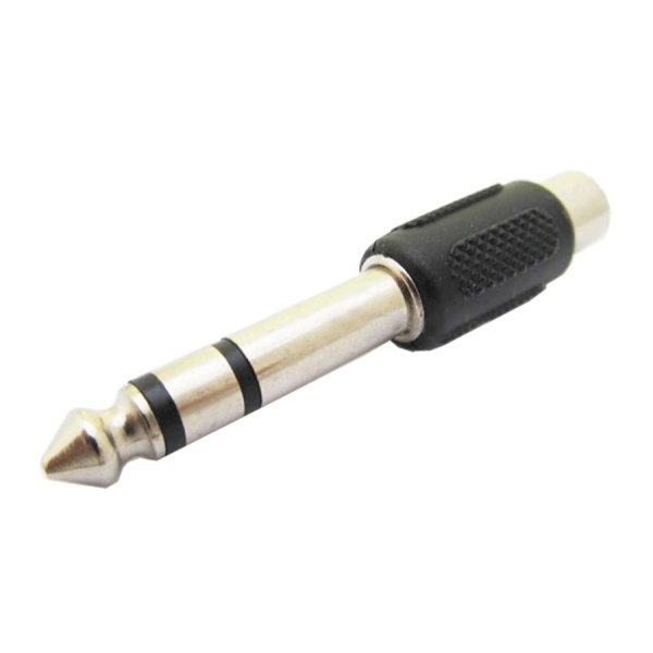 POWERTECH αντάπτορας stereo 6.35mm σε RCA CAB-J024, μαύρος, 5τμχ