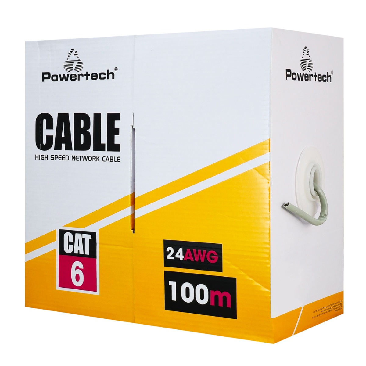 POWERTECH καλώδιο δικτύου CAB-N293, Cat 6 U/UTP, CCA, 24AWG, 100m, μαύρο - Image 3