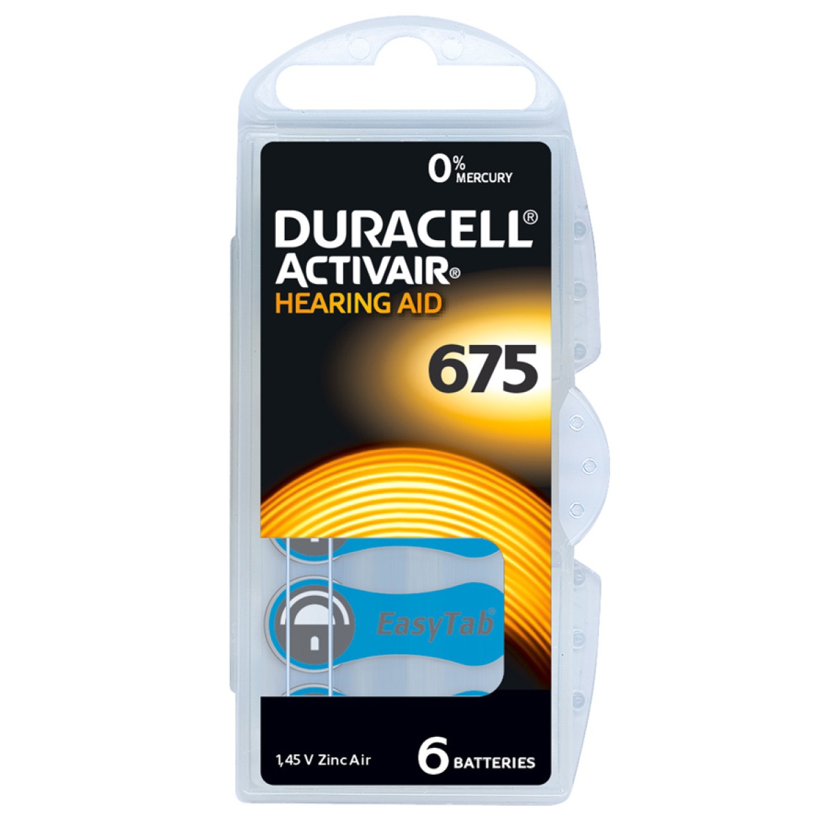 DURACELL μπαταρίες ακουστικών βαρηκοΐας Activair 675, 1.45V, 6τμχ - Image 1