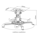 BRATECK Βάση για projectors PRB-18F, οροφής, 360° περιστροφή, έως 13.5kg - Image 3