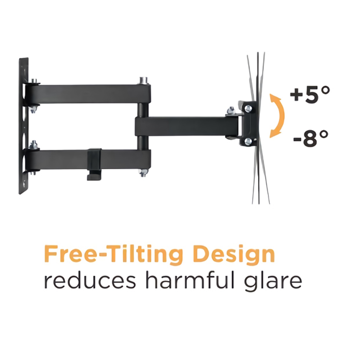 POWERTECH επιτοίχια βάση τηλεόρασης PT-1129, 23-43", έως 30kg, full motion - Image 2