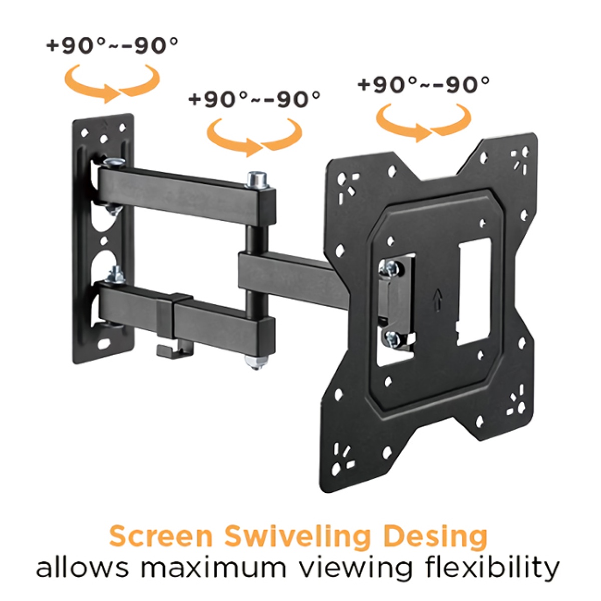 POWERTECH επιτοίχια βάση τηλεόρασης PT-1129, 23-43", έως 30kg, full motion - Image 4