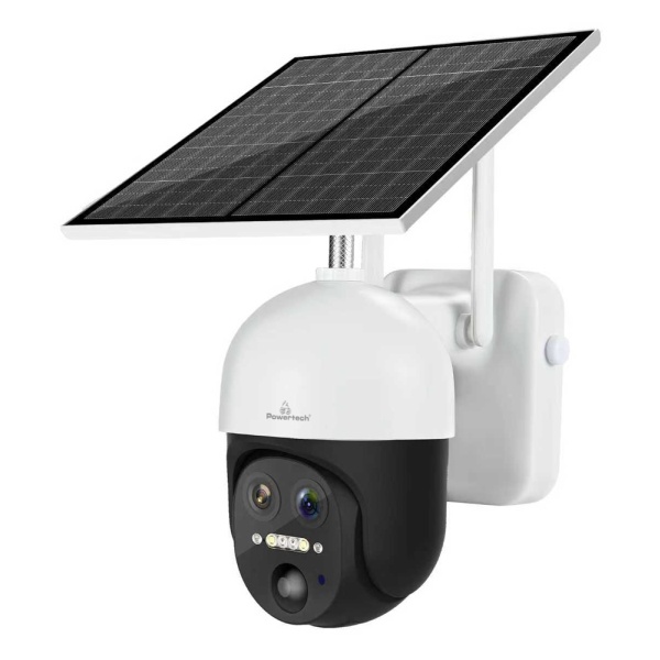 POWERTECH smart ηλιακή κάμερα PT-1497, dual lens, 3MP, 4G, PTZ, SD, IP65