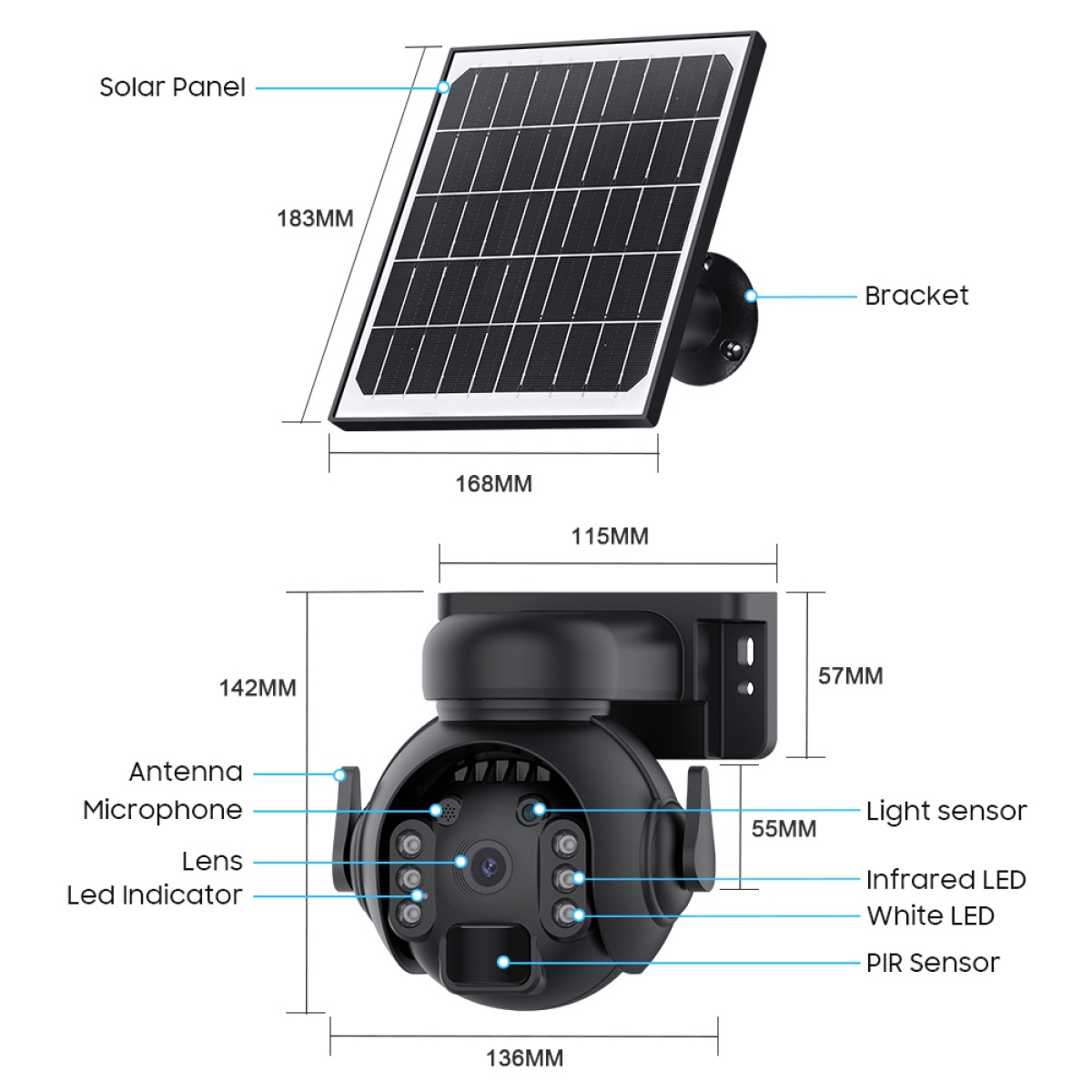 SECTEC smart ηλιακή κάμερα ST-515C-3M-4G-BK, 3MP, 4G, SD, PTZ, IP65 - Image 4