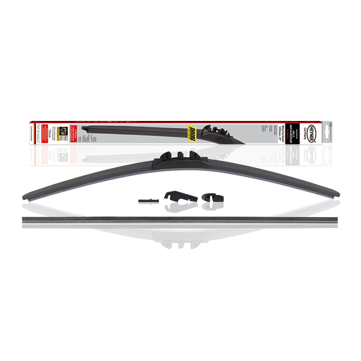 HEYNER υαλοκαθαριστήρας αυτοκινήτου 091000 με ανταλλακτικό λάστιχο, 530mm - Image 1