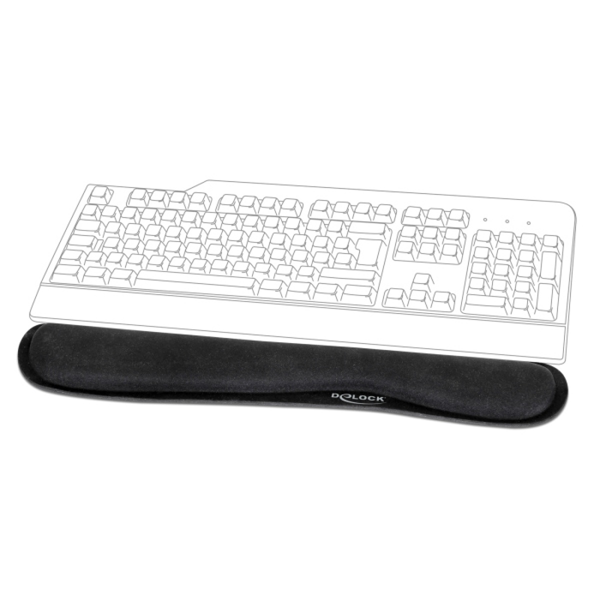 DELOCK στήριγμα καρπού για πληκτρολόγιο/laptop 12558, 20x85x465mm, μαύρο - Image 2