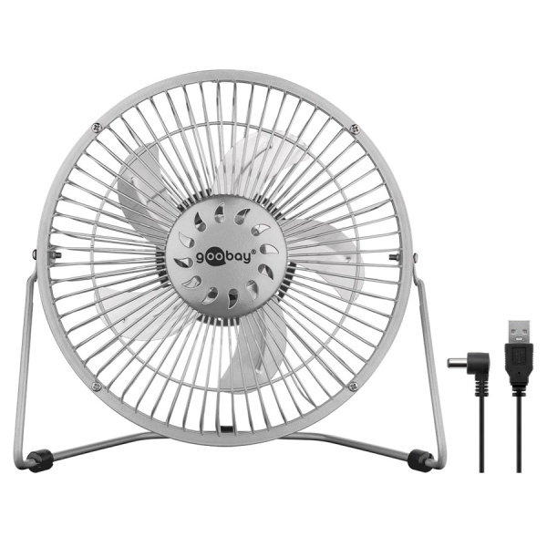 GOOBAY επιτραπέζιος ανεμιστήρας 62062, 8", USB, ασημί