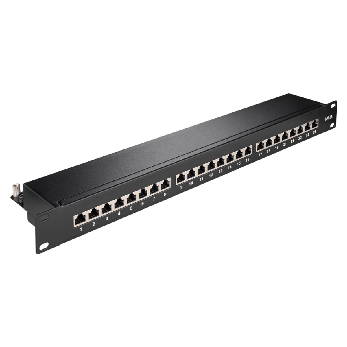 90854 GOOBAY patch panel 90854, 19"/1U, 24x ports, CAT 6a STP, μαύρo - Image 1