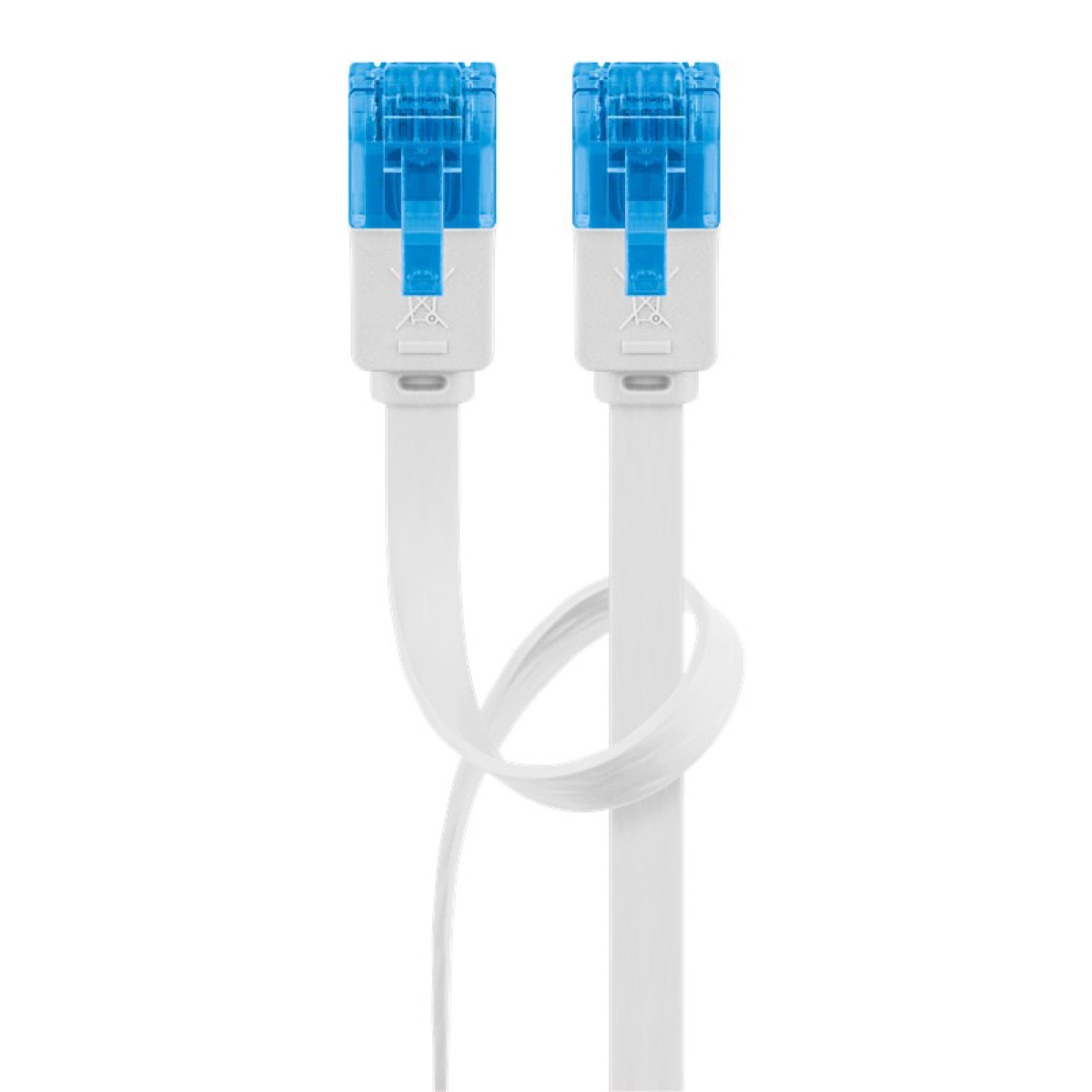 GOOBAY καλώδιο δικτύου 96369, CAT 6A U/UTP, flat, 500MHz, Copper, 10m, λευκό - Image 1