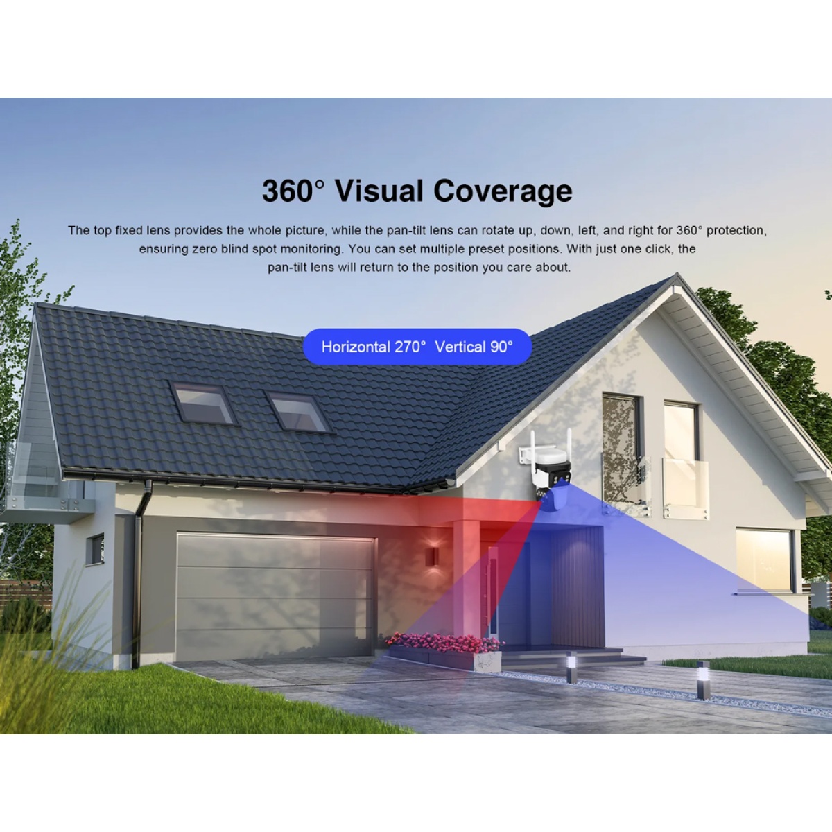 VSTARCAM smart ηλιακή κάμερα CB621DR, dual lens, 3MP, WiFi, SD, PTZ, IP66 - Image 6